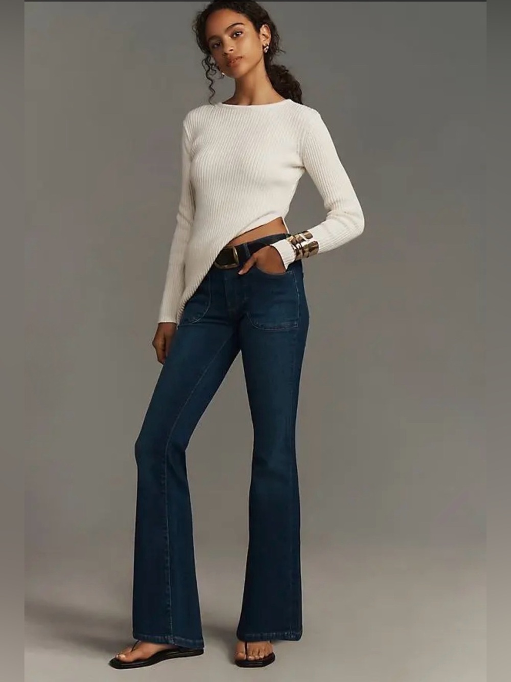 ANTHROPOLOGIE Pilcro The Icon Flare Low Rise Jeans Stretch Denim NWOT - Picture 1 of 12